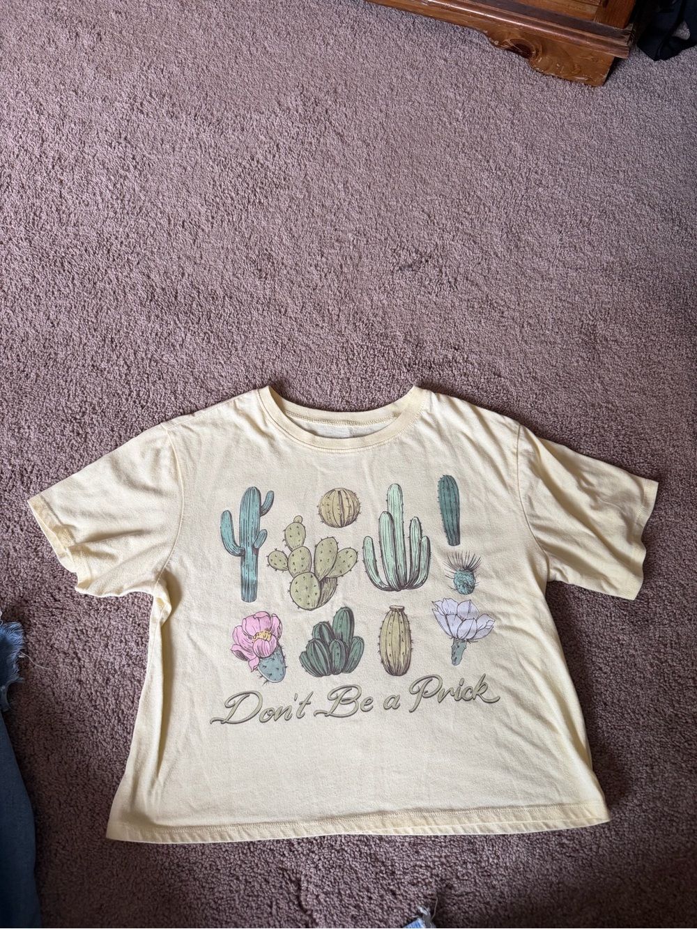 Love tribe yellow cropped tee